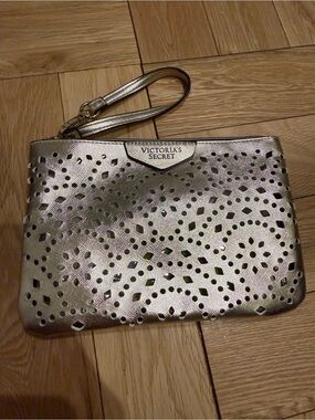 Victoria's Secret Gold Laser-Cut Wristlet